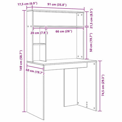 Schreibtisch Sonoma Eiche 91 x 50 x 149 cm Holzwerkstoff