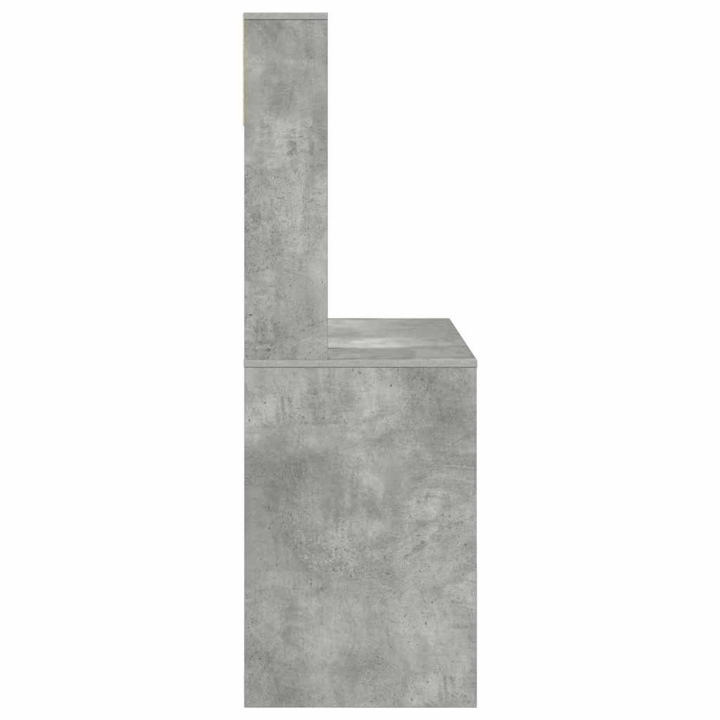 Schreibtisch mit Regal Betongrau 91 x 50 x 149 cm Holzwerkstoff