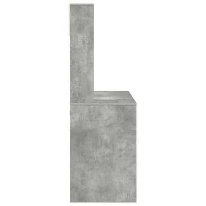 Schreibtisch mit Regal Betongrau 91 x 50 x 149 cm Holzwerkstoff