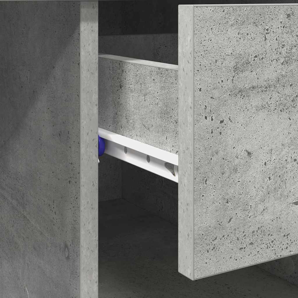 Schreibtisch mit Regal Beton Grau 90 x 49 x 75 cm Holzwerkstoff