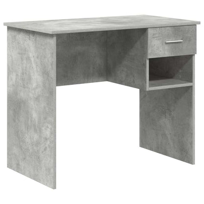 Schreibtisch mit Regal Beton Grau 90 x 49 x 75 cm Holzwerkstoff