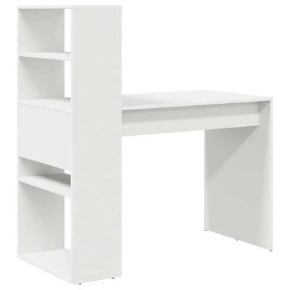 Schreibtisch mit Regal Weiß 113 x 54 x 120 cm Holzwerkstoff