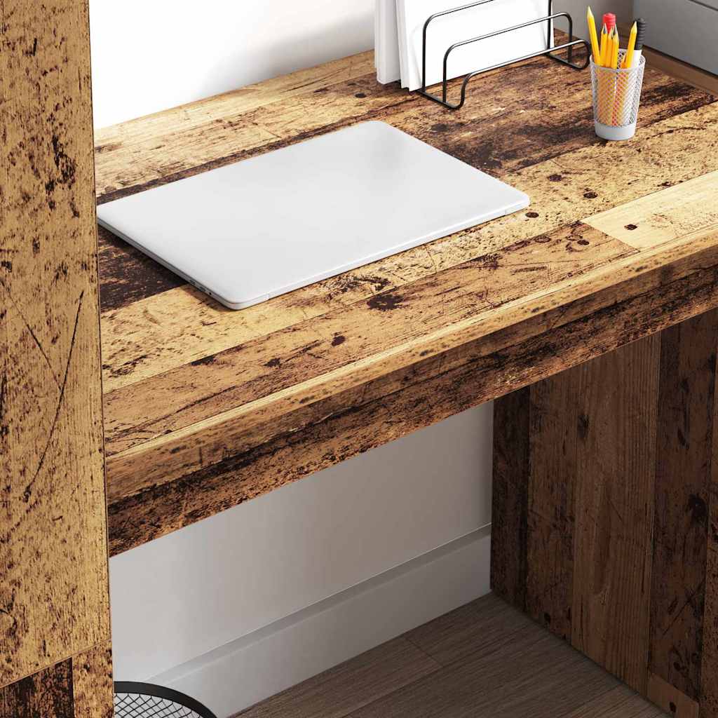 Schreibtisch mit Regal Altholz 113 x 54 x 120 cm Holzwerkstoff