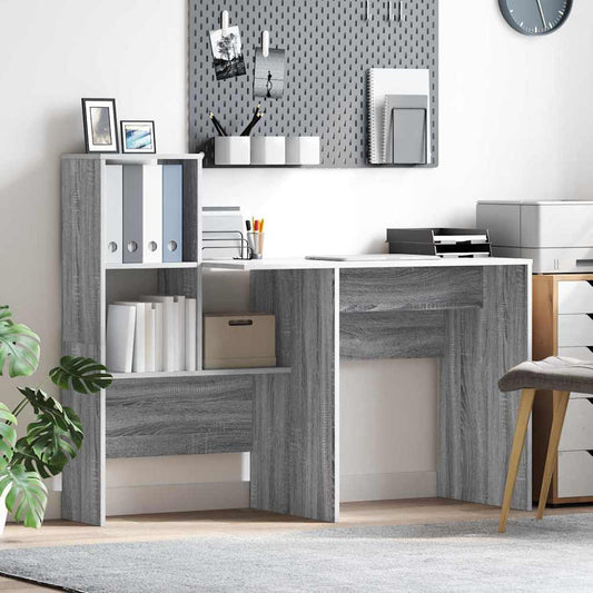 Schreibtisch Grau Sonoma 131,5 x 50 x 106,5 cm Holzwerkstoff