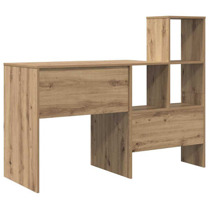Schreibtisch mit Regal Eiche handwerklich 131,5 x 50 x 106,5 cm