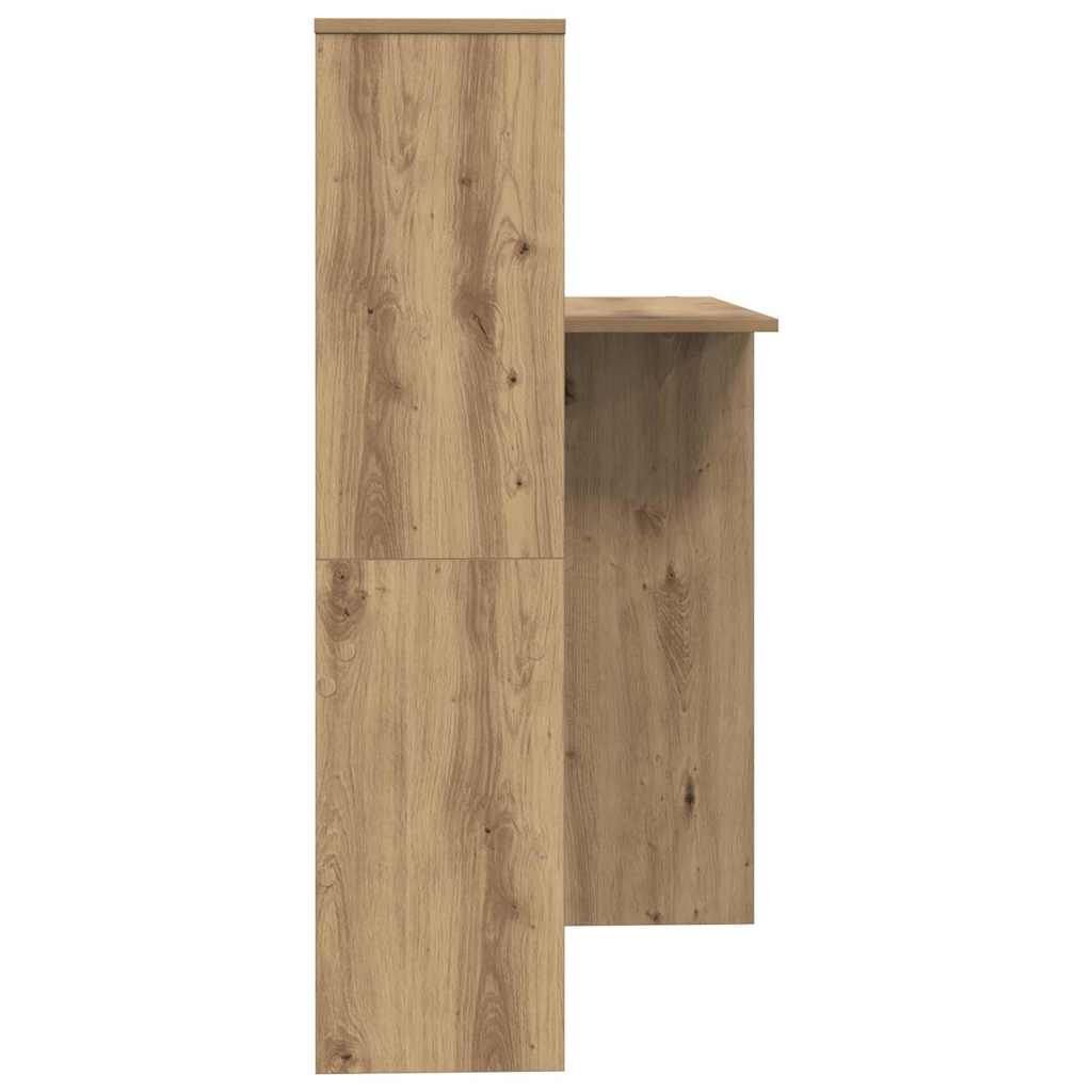Schreibtisch mit Regal Eiche handwerklich 131,5 x 50 x 106,5 cm
