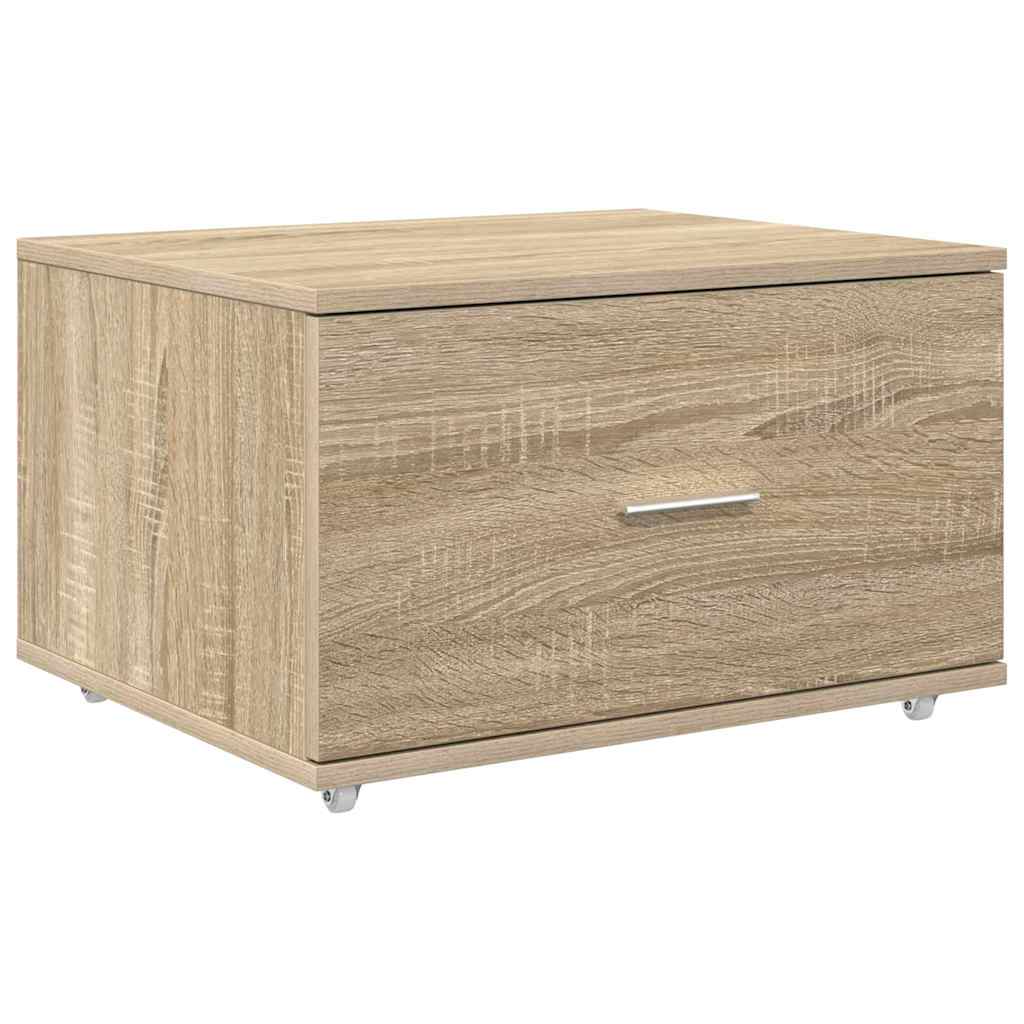 Schubladenschrank mit Rad Braun 55 x 45 x 33,5 cm Holzwerkstoff