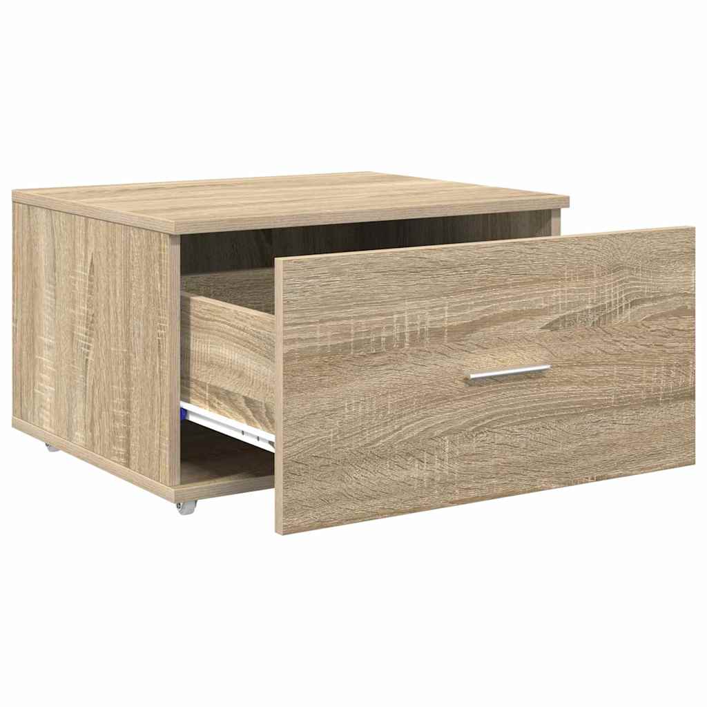 Schubladenschrank mit Rad Braun 55 x 45 x 33,5 cm Holzwerkstoff