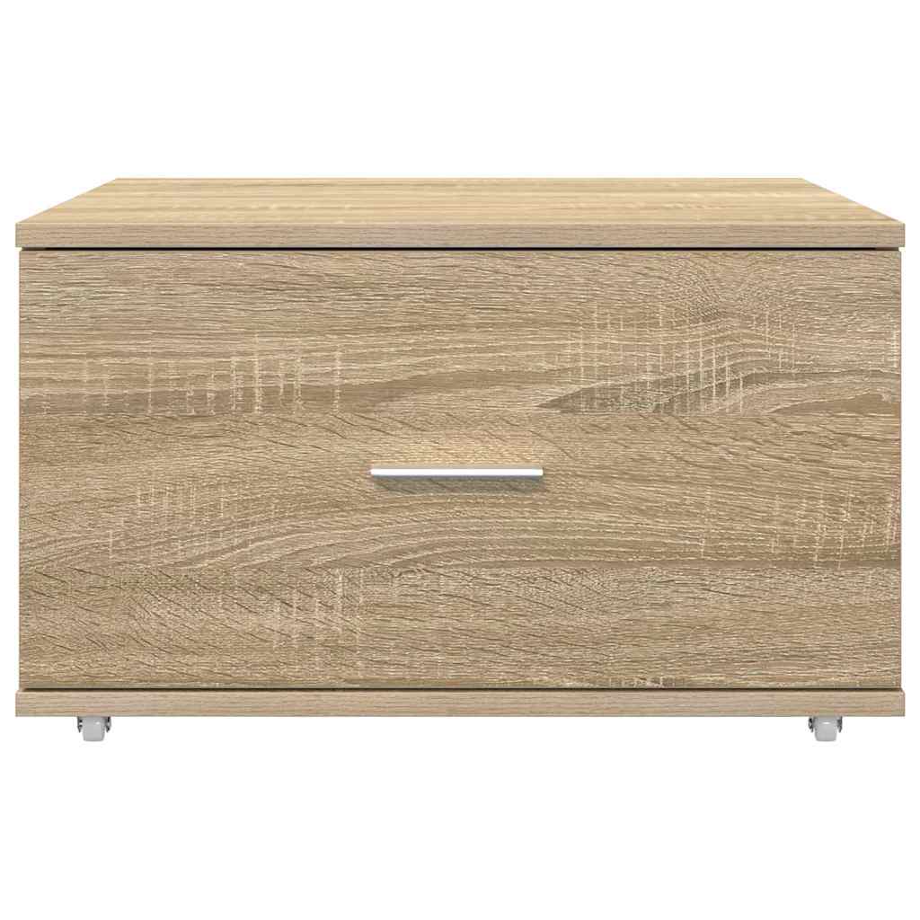 Schubladenschrank mit Rad Braun 55 x 45 x 33,5 cm Holzwerkstoff