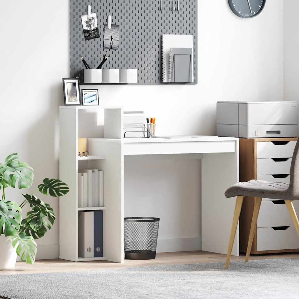 Schreibtisch mit Regal Weiß 100 x 40 x 90 cm Holzwerkstoff