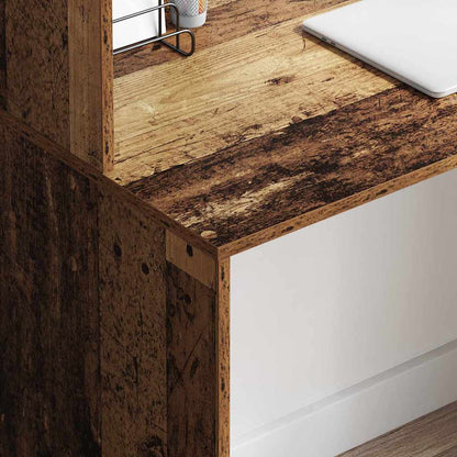 Schreibtisch mit Regal Altholz 102 x 50 x 124 cm Holzwerkstoff