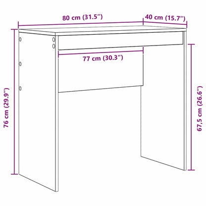 Schreibtisch Räuchereiche 80 x 40 x 76 cm Holzwerkstoff