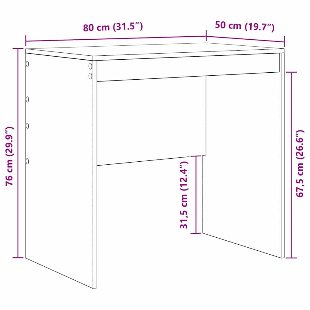 Schreibtisch Altholz 80 x 50 x 76 cm