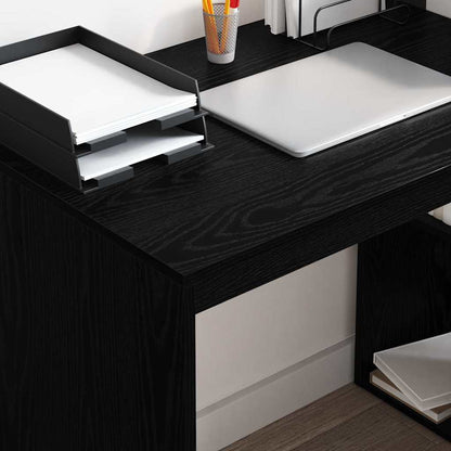 Schreibtisch mit Regal Schwarz Eichen-Optik 108 x 55 x 103.5 cm