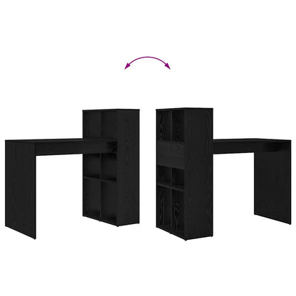 Schreibtisch mit Regal Schwarz Eichen-Optik 108 x 55 x 103.5 cm