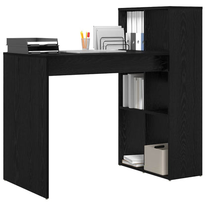 Schreibtisch mit Regal Schwarz Eichen-Optik 108 x 55 x 103.5 cm