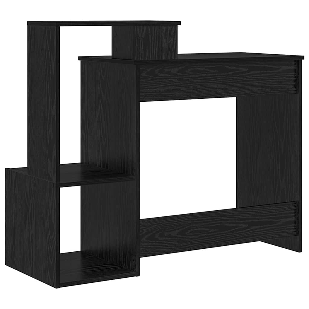 Schreibtisch mit Regal Schwarz Eichen-Optik 106 x 41 x 88.5 cm