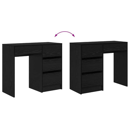 Schreibtisch Schwarz Eichen-Optik 90 x 37,5 x 75 cm