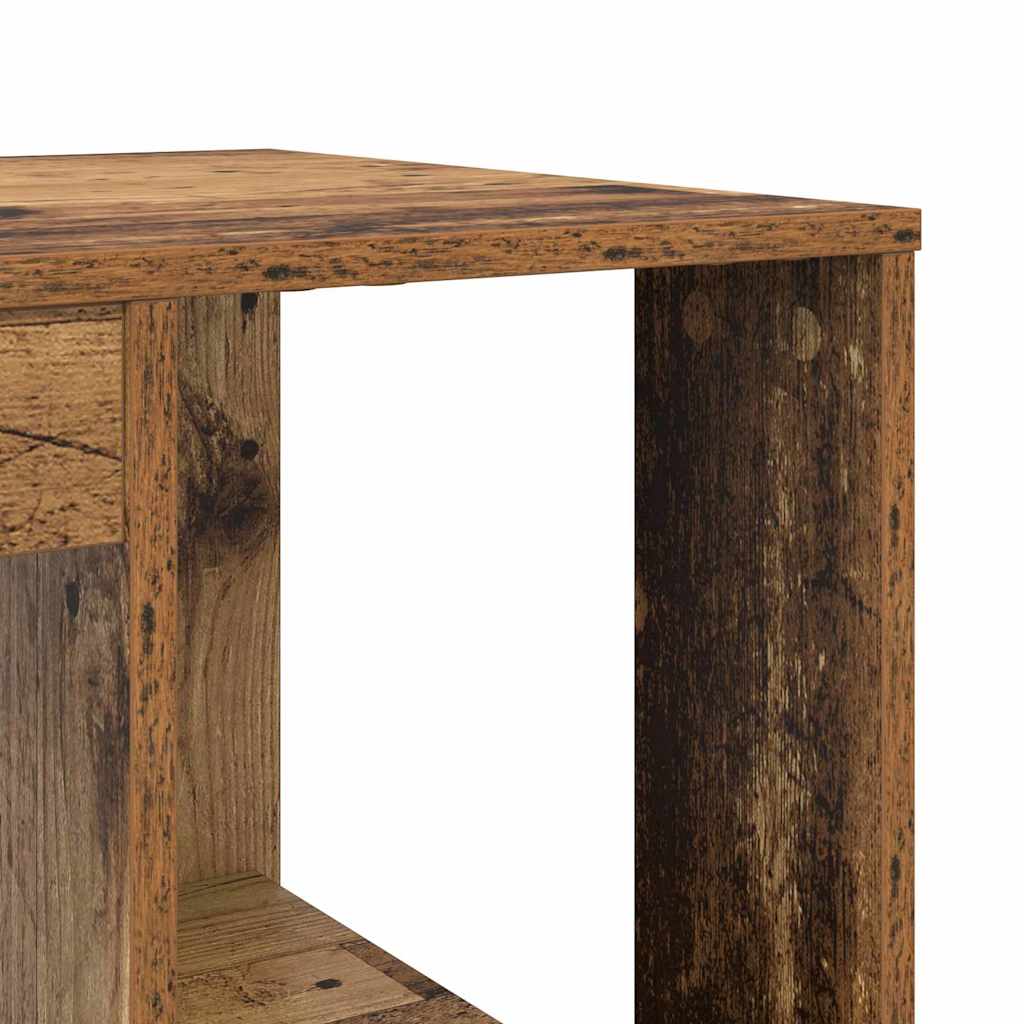 Schreibtisch mit Regal Altholz 130 x 50.5 x 75 cm Holzwerkstoff