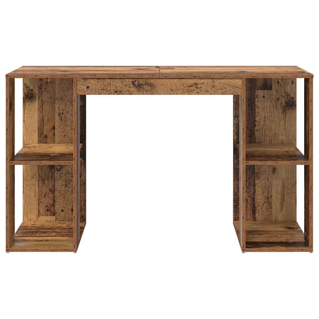 Schreibtisch mit Regal Altholz 130 x 50.5 x 75 cm Holzwerkstoff