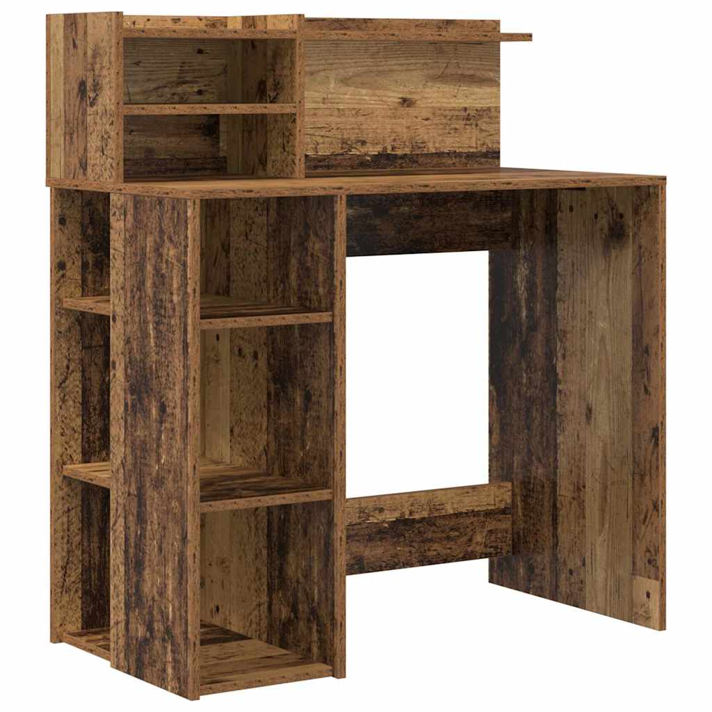 Schreibtisch mit Regal Altholz 90 x 48 x 101,5 cm Holzwerkstoff