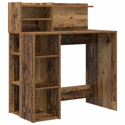 Schreibtisch mit Regal Altholz 90 x 48 x 101,5 cm Holzwerkstoff