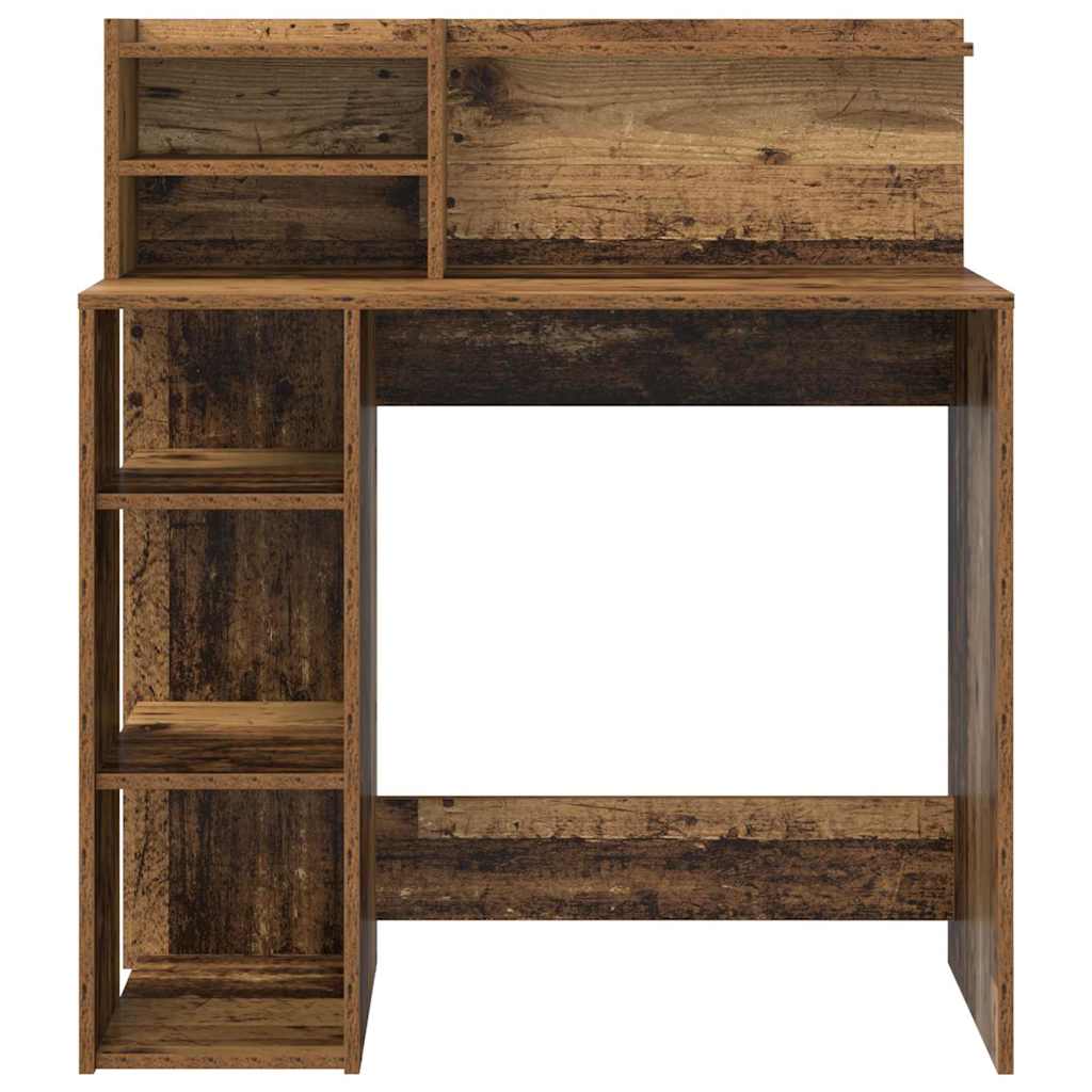 Schreibtisch mit Regal Altholz 90 x 48 x 101,5 cm Holzwerkstoff