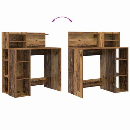 Schreibtisch mit Regal Altholz 90 x 48 x 101,5 cm Holzwerkstoff