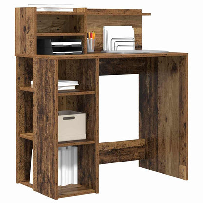 Schreibtisch mit Regal Altholz 90 x 48 x 101,5 cm Holzwerkstoff