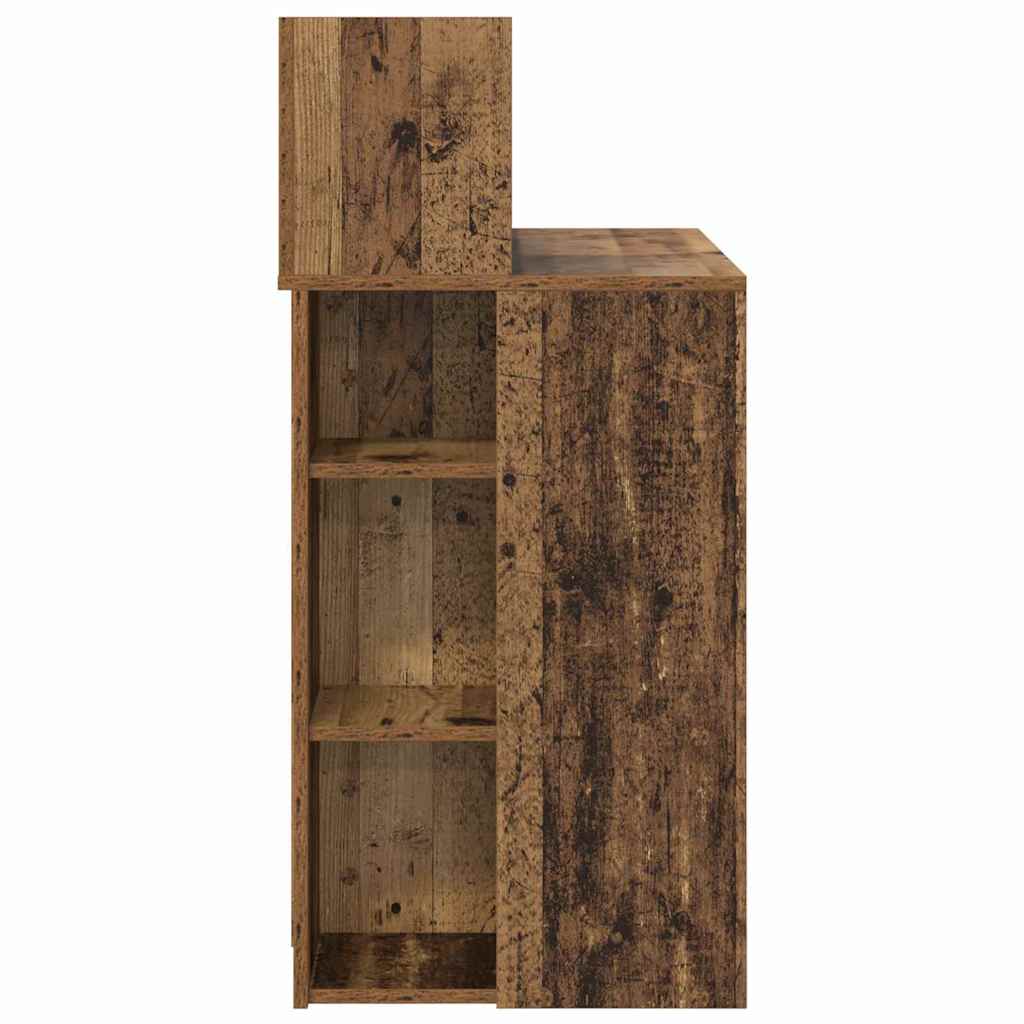 Schreibtisch mit Regal Altholz 90 x 48 x 101,5 cm Holzwerkstoff