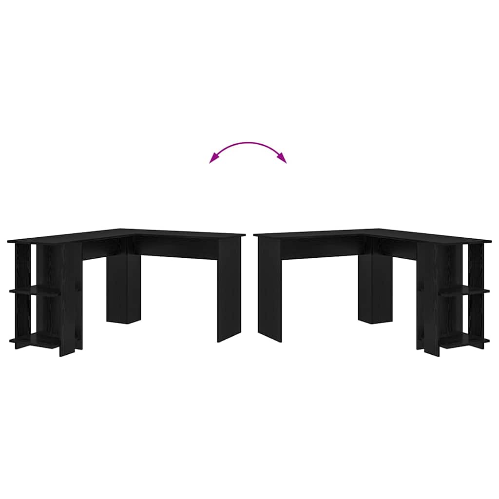 Eck-Schreibtisch Schwarz Eichen-Optik 140 x 113,5 x 75 cm