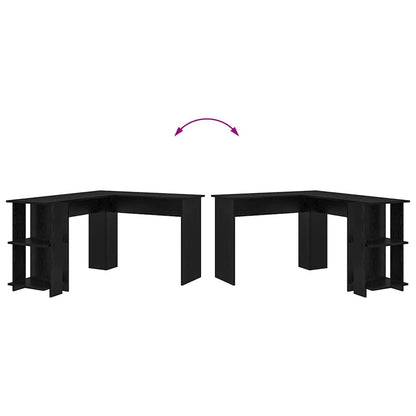 Eck-Schreibtisch Schwarz Eichen-Optik 140 x 113,5 x 75 cm