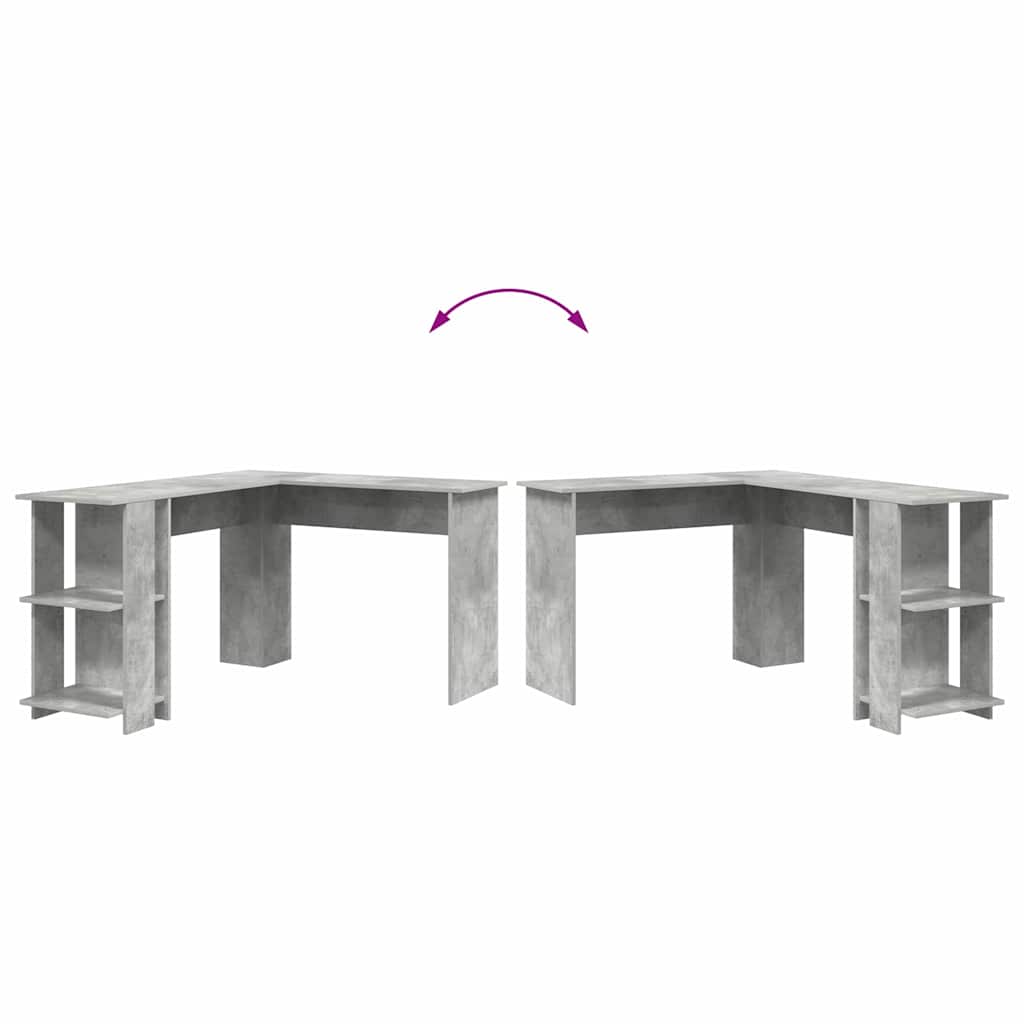 Eck-Schreibtisch Beton Grau 140 x 113,5 x 75 cm Holzwerkstoff
