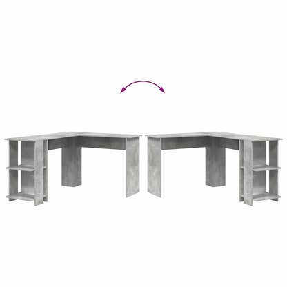Eck-Schreibtisch Beton Grau 140 x 113,5 x 75 cm Holzwerkstoff