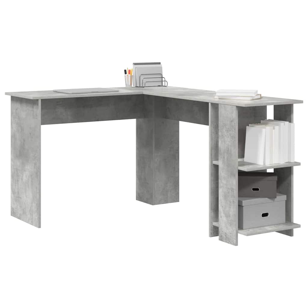 Eck-Schreibtisch Beton Grau 140 x 113,5 x 75 cm Holzwerkstoff