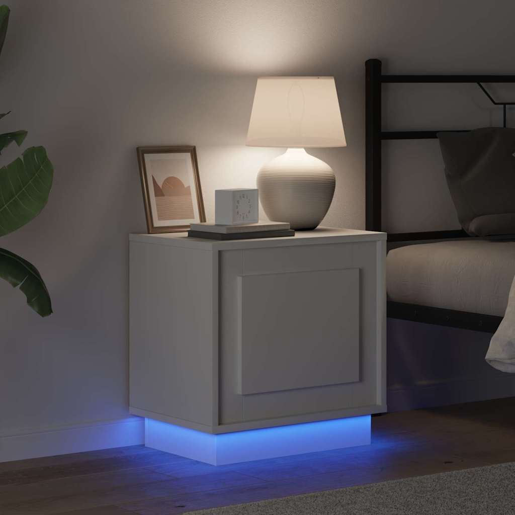 Nachttisch mit 2 pcs Weiß 44 x 34.5 x 45 cm Holzwerkstoff