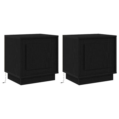 Nachttisch mit 2 pcs Schwarz 44 x 34.5 x 45 cm Holzwerkstoff