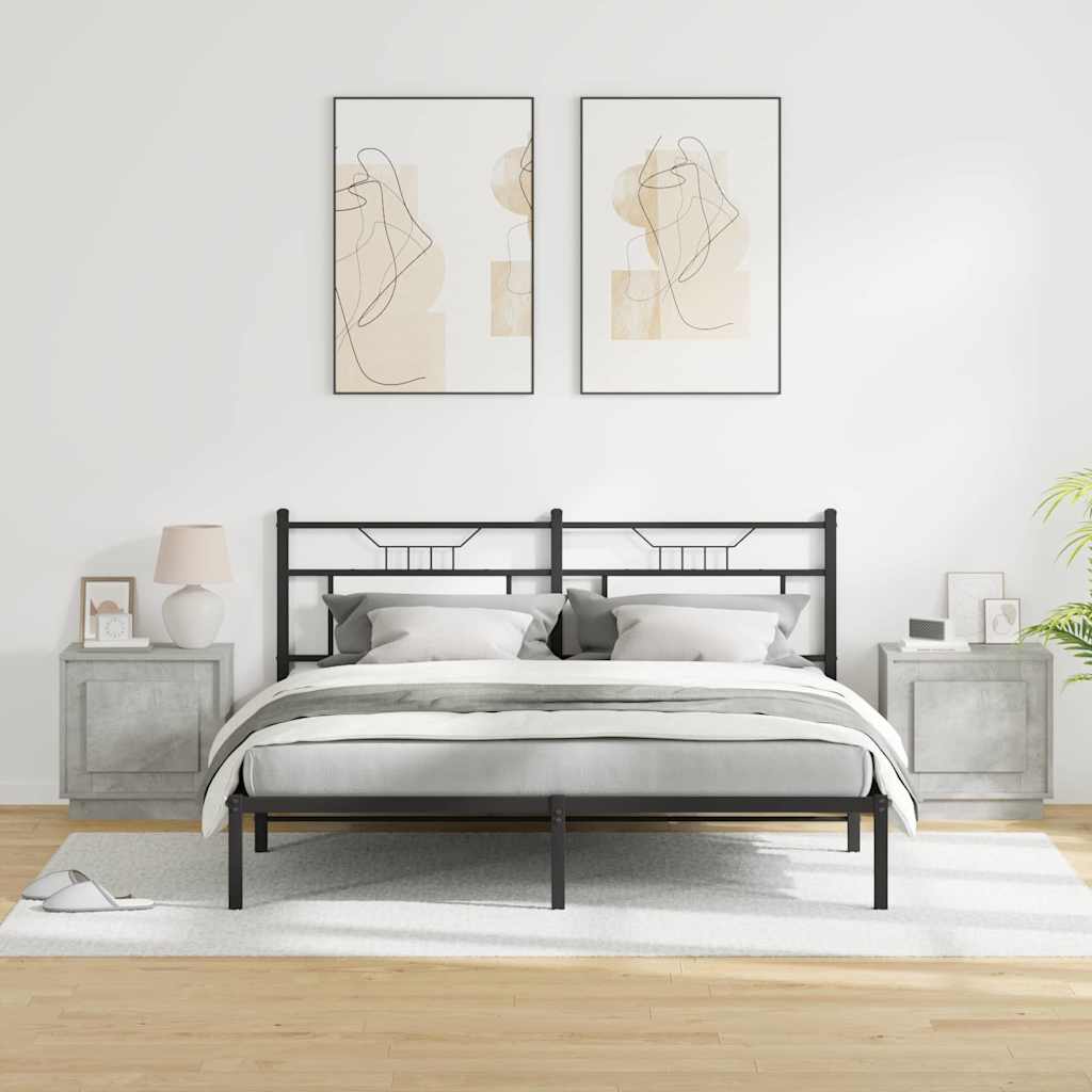 Nachttisch mit 2 pcs Betongrau 44 x 34.5 x 45 cm Holzwerkstoff