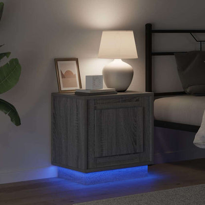 Nachttisch mit Grau 44 x 34.5 x 45 cm Holzwerkstoff