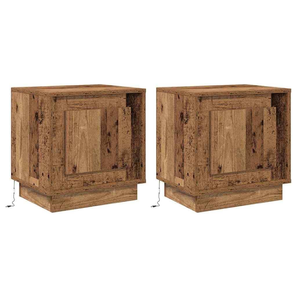 Nachttisch mit 2 pcs Altholz 44 x 34.5 x 45 cm Holzwerkstoff