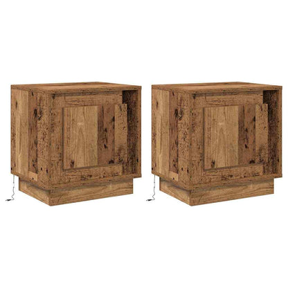 Nachttisch mit 2 pcs Altholz 44 x 34.5 x 45 cm Holzwerkstoff