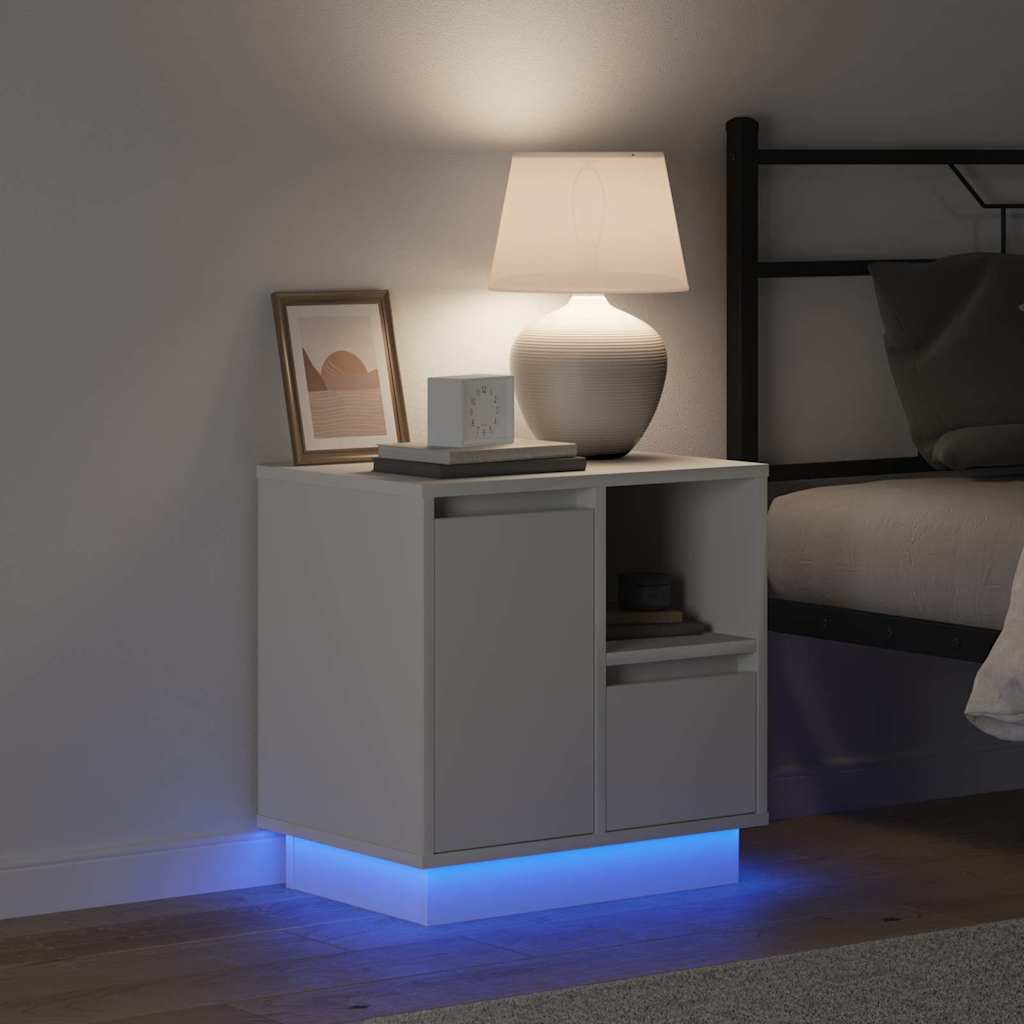 Nachttisch mit 2 pcs Weiß 50 x 34,5 x 50 cm Holzwerkstoff