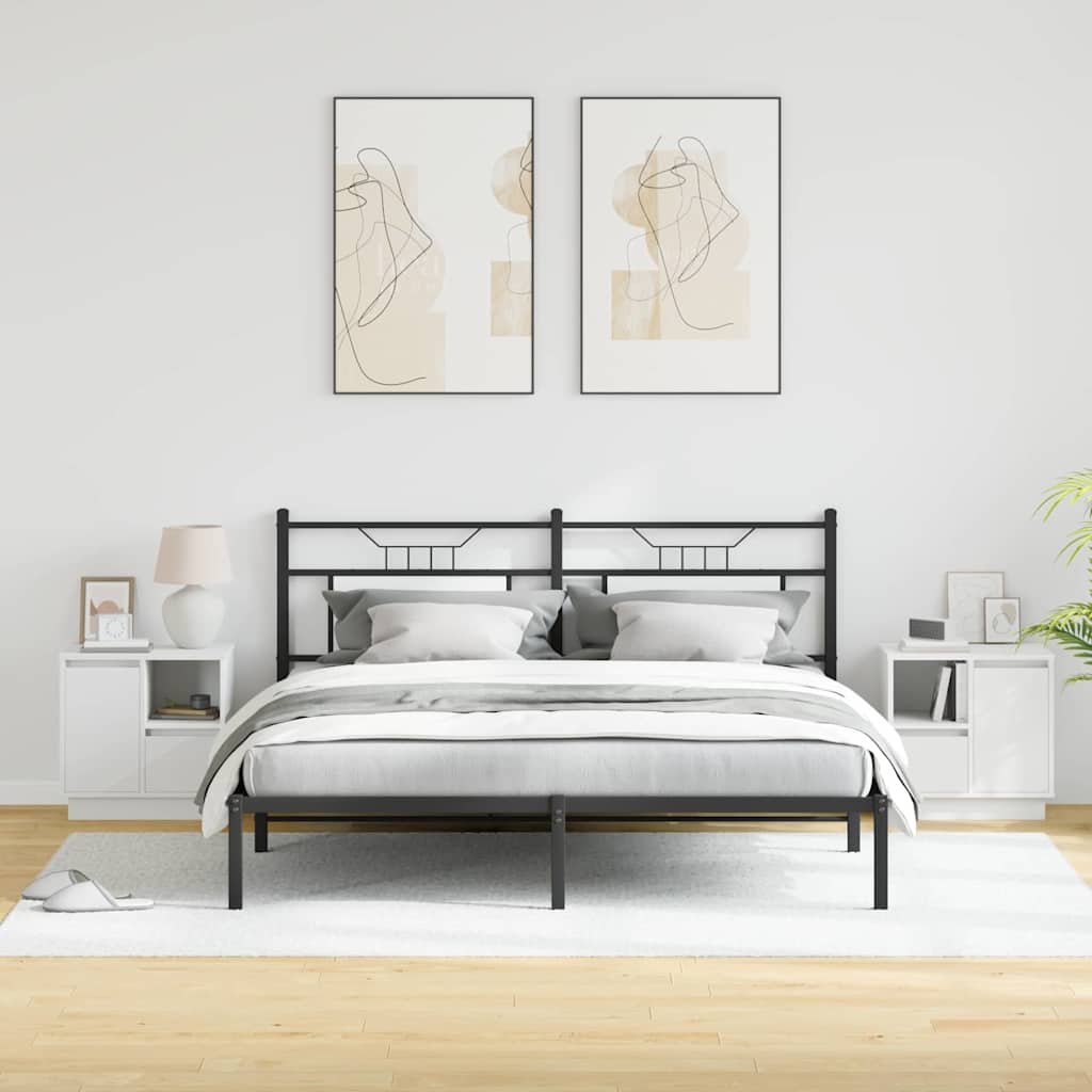 Nachttisch mit 2 pcs Weiß 50 x 34,5 x 50 cm Holzwerkstoff