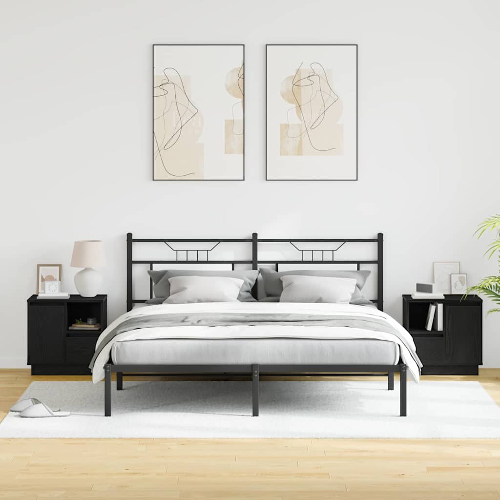 Nachttisch mit 2 pcs Schwarz 50 x 34,5 x 50 cm Holzwerkstoff