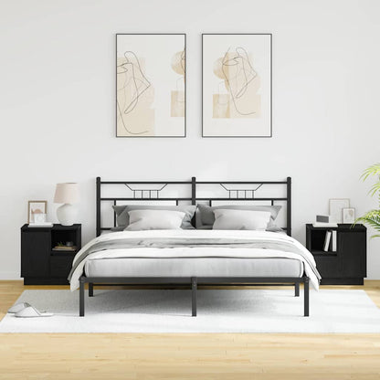 Nachttisch mit 2 pcs Schwarz 50 x 34,5 x 50 cm Holzwerkstoff