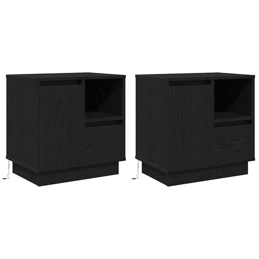 Nachttisch mit 2 pcs Schwarz 50 x 34,5 x 50 cm Holzwerkstoff