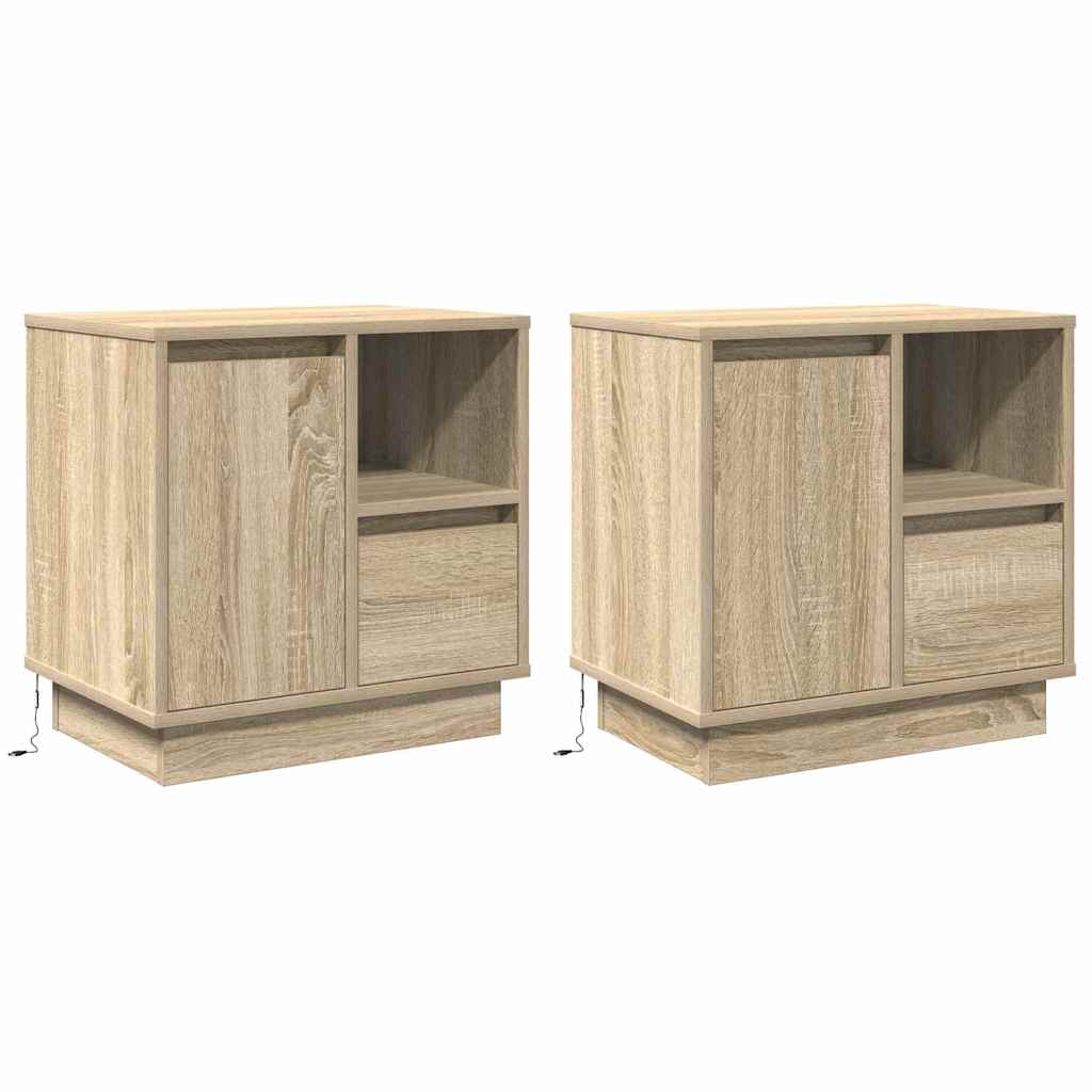 Nachttisch 2 pcs Sonoma Eiche 50 x 34,5 x 50 cm Holzwerkstoff