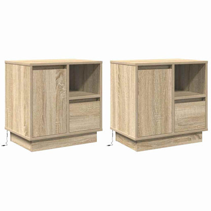 Nachttisch 2 pcs Sonoma Eiche 50 x 34,5 x 50 cm Holzwerkstoff