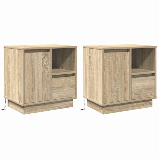 Nachttisch 2 pcs Sonoma Eiche 50 x 34,5 x 50 cm Holzwerkstoff