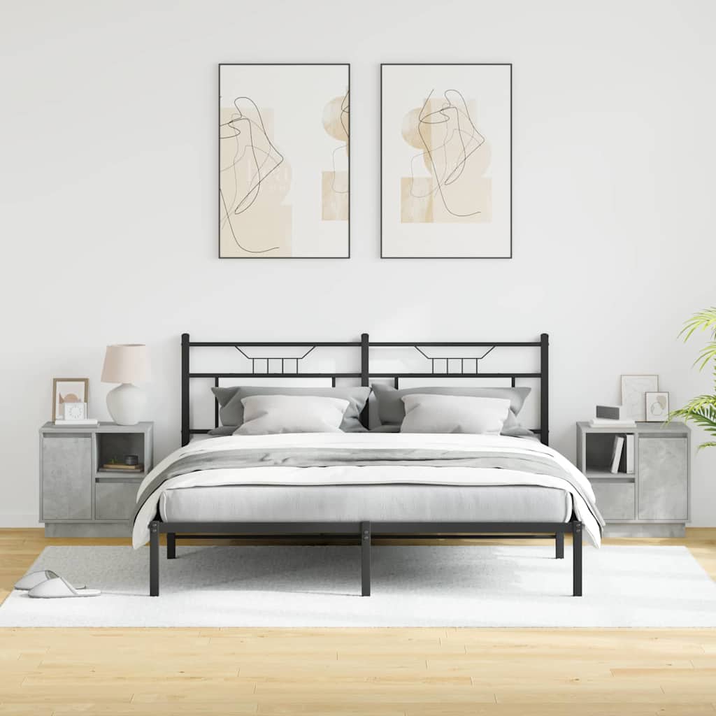 Nachttisch mit 2 pcs Betongrau 50 x 34,5 x 50 cm Holzwerkstoff